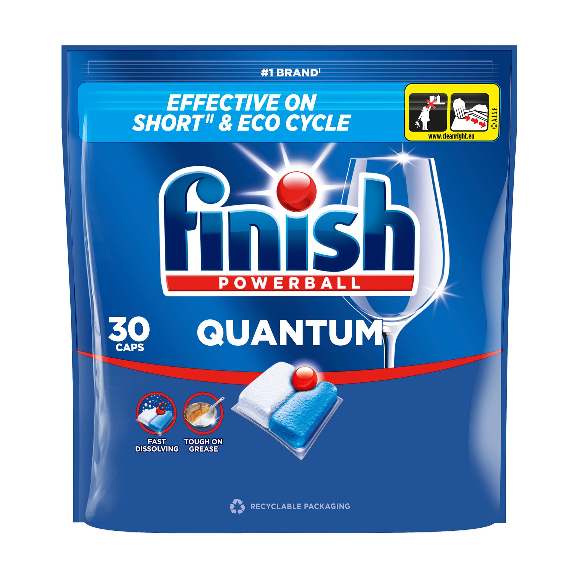 Таблетки для миття посуду в посудомийній машині Finish Quantum, 30 шт