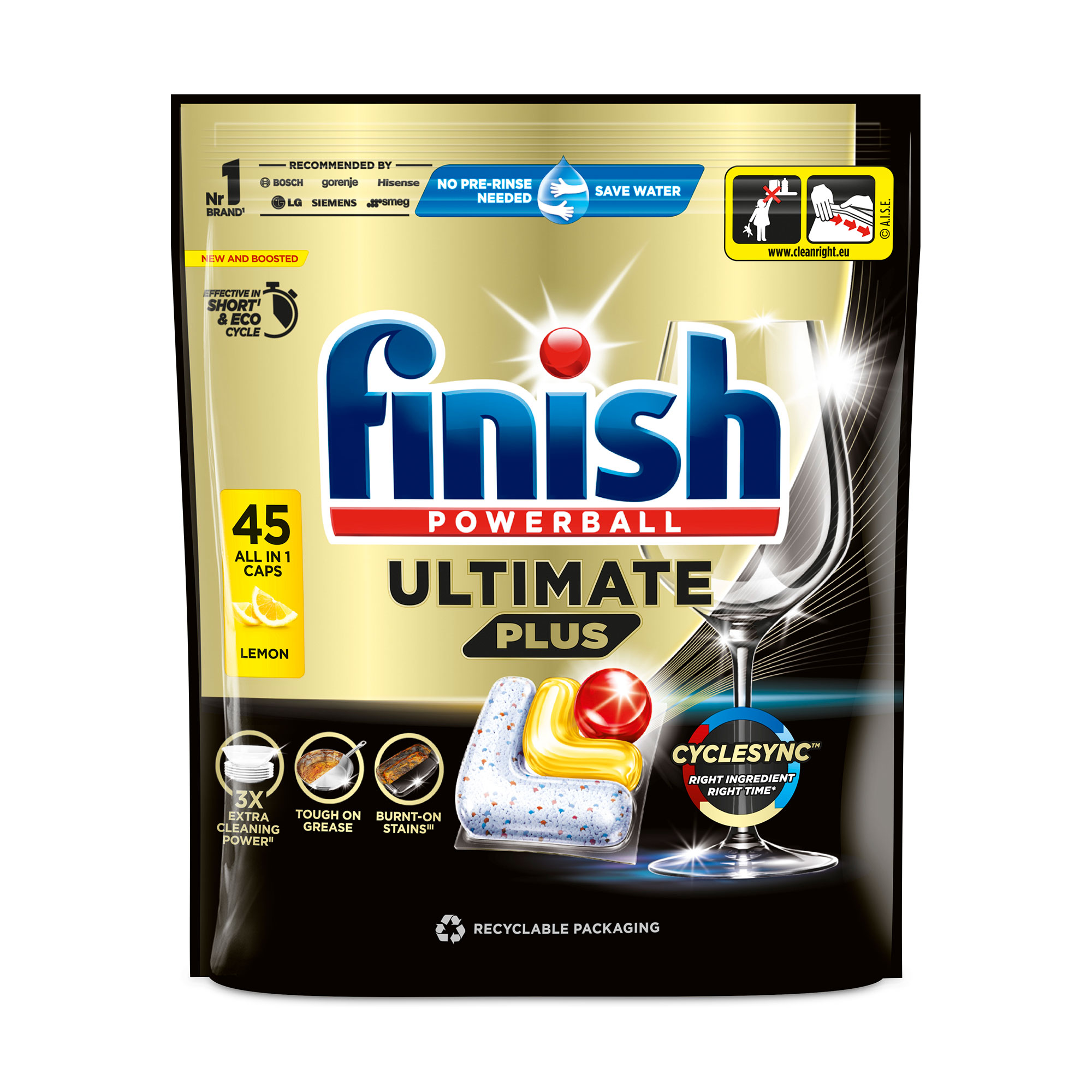 Таблетки для посудомийної машини Finish Ultimate Plus All in 1 Лимон, 45 шт